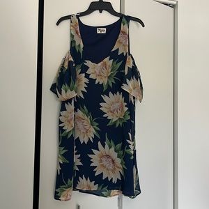 Show Me Your Mumu Floral Cold Shoulder Dress - L - Worn Once